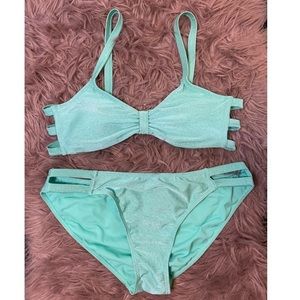 Shimmer mint pinup swimsuit